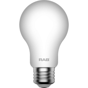 RAB 9W Frosted Filament LED A19 Lamp - Dimmable - 2700K - 810 Lumens - 120V