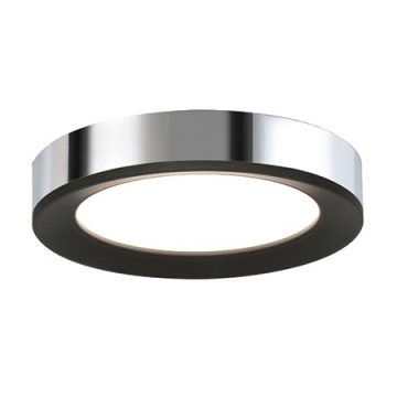 AFX Alta 16" LED Flush Mount - 3000K - 120V - Black / Polished Chrome