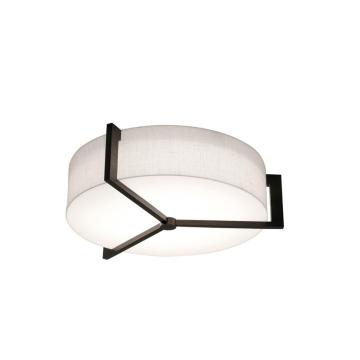AFX Apex 14" Flush Mount - 120V - Espresso / Linen White