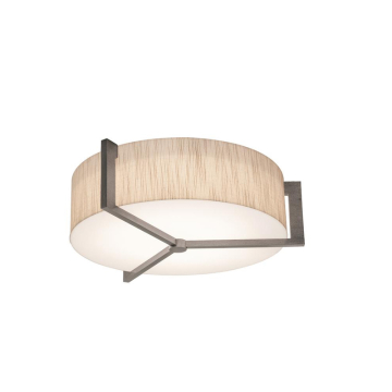 AFX Apex 14" Flush Mount - 120V - Weathered Grey / Jute