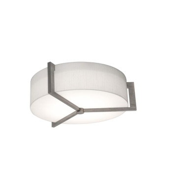 AFX Apex 14" Flush Mount - 120V - Weathered Grey / Linen White