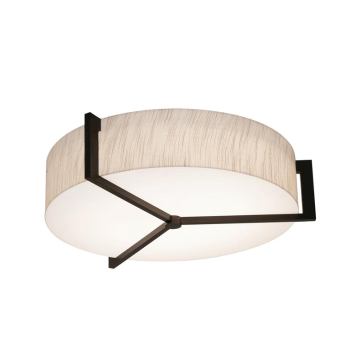 AFX Apex 17" LED Flush Mount - 30W - CCT Selectable - 120-277V - Espresso / Jute