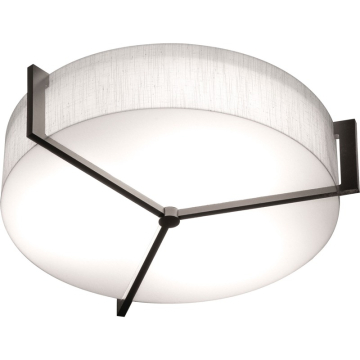 AFX Apex 14" LED Flush Mount - CCT Selectable - 120-277V - Espresso / Linen White
