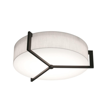 AFX Apex 17" Flush Mount - 120V - Espresso / Linen White