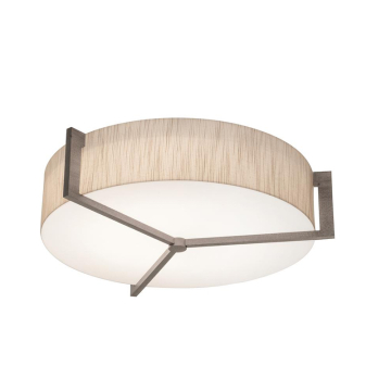 AFX Apex 17" Flush Mount - 120V - Weathered Grey / Jute