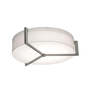 AFX Apex 17" Flush Mount - 120V - Weathered Grey / Linen White