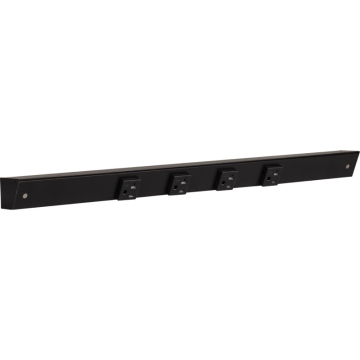 Task Lighting 24" Slim Profile Angled Power Strip - 4 Single Black Receptacles - Black