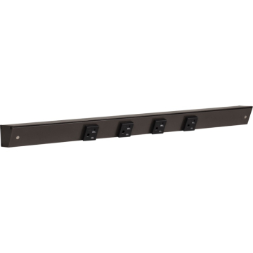 Task Lighting 24" Slim Profile Angled Power Strip - 4 Single Black Receptacles - Bronze