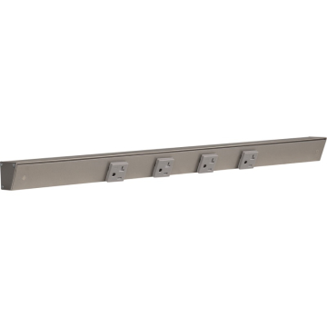 Task Lighting 24" Slim Profile Angled Power Strip - 4 Single Gray Receptacles - Satin Nickel