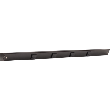 Task Lighting 30" Slim Profile Angled Power Strip - 4 Single Black Receptacles - Black