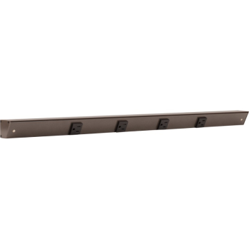 Task Lighting 30" Slim Profile Angled Power Strip - 4 Single Black Receptacles - Bronze