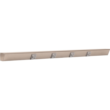Task Lighting 30" Slim Profile Angled Power Strip - 4 Single Gray Receptacles - Satin Nickel