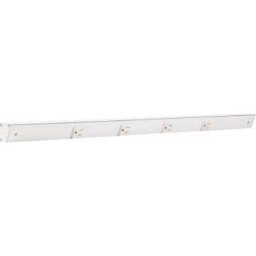 Task Lighting 30" Slim Profile Angled Power Strip - 4 Single White Receptacles - White