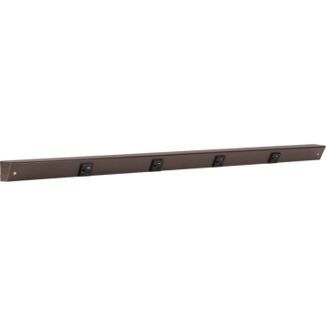 Task Lighting 36" Slim Profile Angled Power Strip - 4 Single Black Receptacles - Bronze
