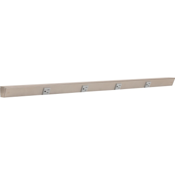 Task Lighting 36" Slim Profile Angled Power Strip - 4 Single Gray Receptacles - Satin Nickel