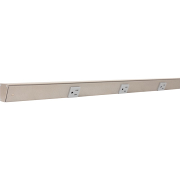 Task Lighting 60" Slim Profile Angled Power Strip - 7 Single Gray Receptacles - Satin Nickel