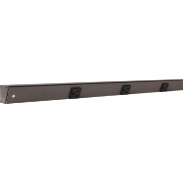 Task Lighting 72" Slim Profile Angled Power Strip - 8 Single Black Receptacles - Bronze