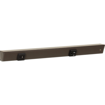 Task Lighting 18" Slim Angled Power Strip - Right Wire Entry - 1 Black Receptacle - Left Side USB-A/C - 120V - Bronze