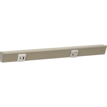 Task Lighting 18" Slim Angled Power Strip - Right Wire Entry - 1 Gray Receptacle - Left Side USB-A/C - 120V - Satin Nickel