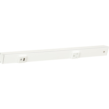 Task Lighting 18" Slim Angled Power Strip - Right Wire Entry - 1 White Receptacle - Left Side USB-A/C - 120V - White