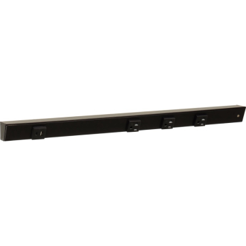 Task Lighting 24" Slim Angled Power Strip - Right Wire Entry - 3 Black Receptacles - Left Side USB-A/C - 120V - Black