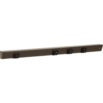 Task Lighting 24" Slim Angled Power Strip - Right Wire Entry - 3 Black Receptacles - Left Side USB-A/C - 120V - Bronze
