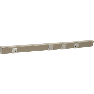 Task Lighting 24" Slim Angled Power Strip - Right Wire Entry - 3 Gray Receptacles - Left Side USB-A/C - 120V - Satin Nickel