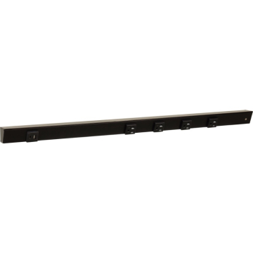 Task Lighting 30" Slim Angled Power Strip - Right Wire Entry - 4 Black Receptacles - Left Side USB-A/C - 120V - Black