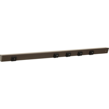 Task Lighting 30" Slim Angled Power Strip - Right Wire Entry - 4 Black Receptacles - Left Side USB-A/C - 120V - Bronze
