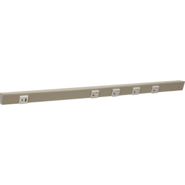 Task Lighting 30" Slim Angled Power Strip - Right Wire Entry - 4 Gray Receptacles - Left Side USB-A/C - 120V - Satin Nickel