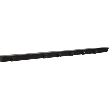 Task Lighting 36" Slim Angled Power Strip - Right Wire Entry - 5 Black Receptacles - Left Side USB-A/C - 120V - Black