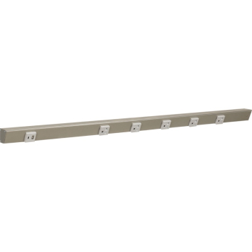 Task Lighting 36" Slim Angled Power Strip - Right Wire Entry - 5 Gray Receptacles - Left Side USB-A/C - 120V - Satin Nickel