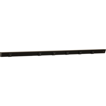Task Lighting 42" Slim Angled Power Strip - Right Wire Entry - 5 Black Receptacles - Left Side USB-A/C - 120V - Black
