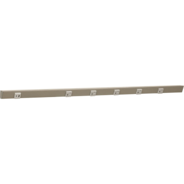 Task Lighting 42" Slim Angled Power Strip - Right Wire Entry - 5 Gray Receptacles - Left Side USB-A/C - 120V - Satin Nickel