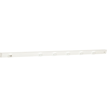 Task Lighting 42" Slim Angled Power Strip - Right Wire Entry - 5 White Receptacles - Left Side USB-A/C - 120V - White