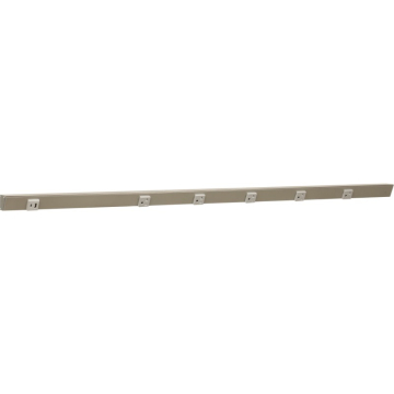 Task Lighting 48" Slim Angled Power Strip - Right Wire Entry - 5 Gray Receptacles - Left Side USB-A/C - 120V - Satin Nickel