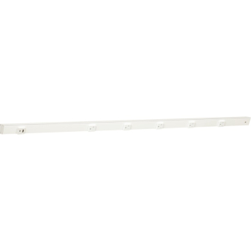 Task Lighting 48" Slim Angled Power Strip - Right Wire Entry - 5 White Receptacles - Left Side USB-A/C - 120V - White