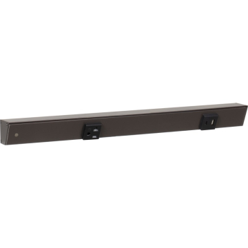 Task Lighting 18" Slim Angled Power Strip - Left Wire Entry - 1 Black Receptacle - Right Side USB-A/C - 120V - Bronze