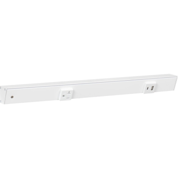 Task Lighting 18" Slim Angled Power Strip - Left Wire Entry - 1 White Receptacle - Right Side USB-A/C - 120V - White