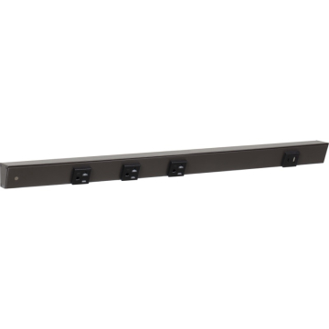 Task Lighting 24" Slim Angled Power Strip - Left Wire Entry - 3 Black Receptacles - Right Side USB-A/C - 120V - Bronze