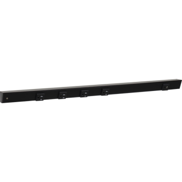 Task Lighting 30" Slim Angled Power Strip - Left Wire Entry - 4 Black Receptacles - Right Side USB-A/C - 120V - Black