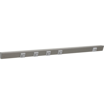 Task Lighting 30" Slim Angled Power Strip - Left Wire Entry - 4 Gray Receptacles - Right Side USB-A/C - 120V - Satin Nickel