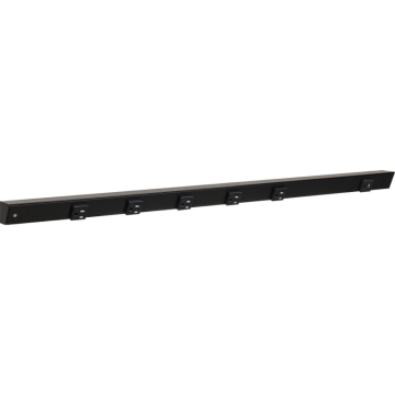 Task Lighting 36" Slim Angled Power Strip - Left Wire Entry - 5 Black Receptacles - Right Side USB-A/C - 120V - Black