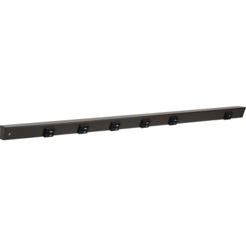 Task Lighting 36" Slim Angled Power Strip - Left Wire Entry - 5 Black Receptacles - Right Side USB-A/C - 120V - Bronze