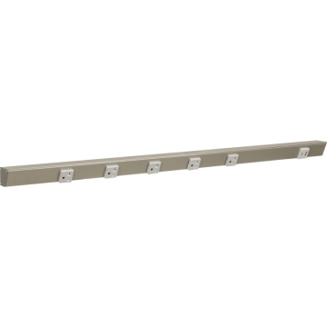 Task Lighting 36" Slim Angled Power Strip - Left Wire Entry - 5 Gray Receptacles - Right Side USB-A/C - 120V - Satin Nickel
