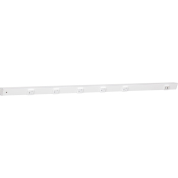 Task Lighting 42" Slim Angled Power Strip - Left Wire Entry - 5 White Receptacles - Right Side USB-A/C - 120V - White