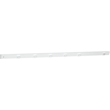 Task Lighting 48" Slim Angled Power Strip - Left Wire Entry - 5 White Receptacles - Right Side USB-A/C - 120V - White