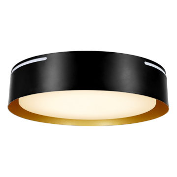 Sylvania 13" Round LED Flush Mount - CCT Selectable - Night Light - 120V - Black / Gold