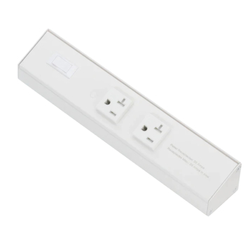 American Lighting Atom 10" Power Strip - 2 Receptacles - 120V - White