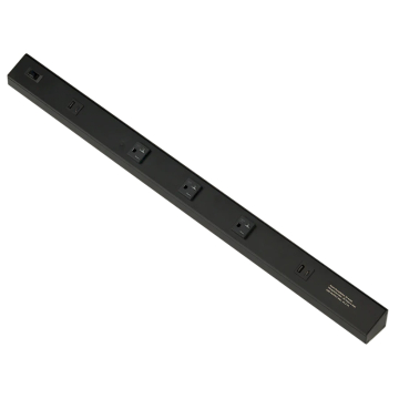 American Lighting Atom 30" Power Strip - 3 Receptacles - 2 USB-A/C - 120V - Black